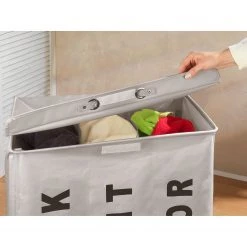 WENKO Sac à linge Trivo - Noisette -Rangements Soldes waeschesammler trivo kunstfaser hellgrau 4837208